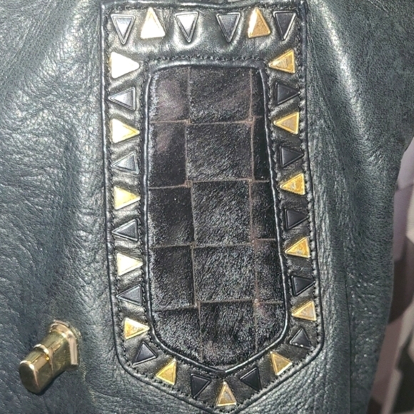 House of Harlow 1960 Black Leather Studded Tote - Picture 5 of 8
